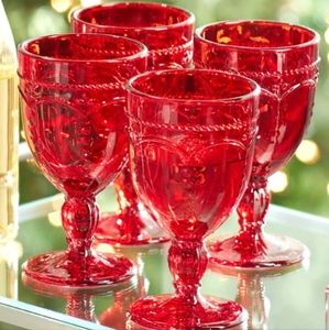 Ruby pedestal glasses